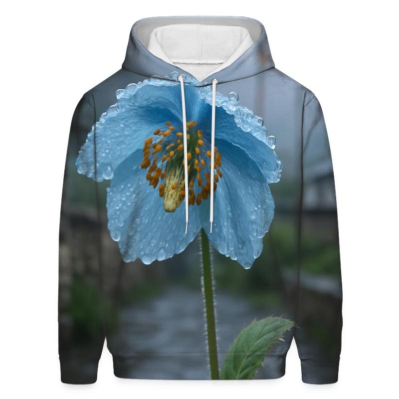 Blue Poppy In A Himalayan Monastery Garden After Rain hoodie designs