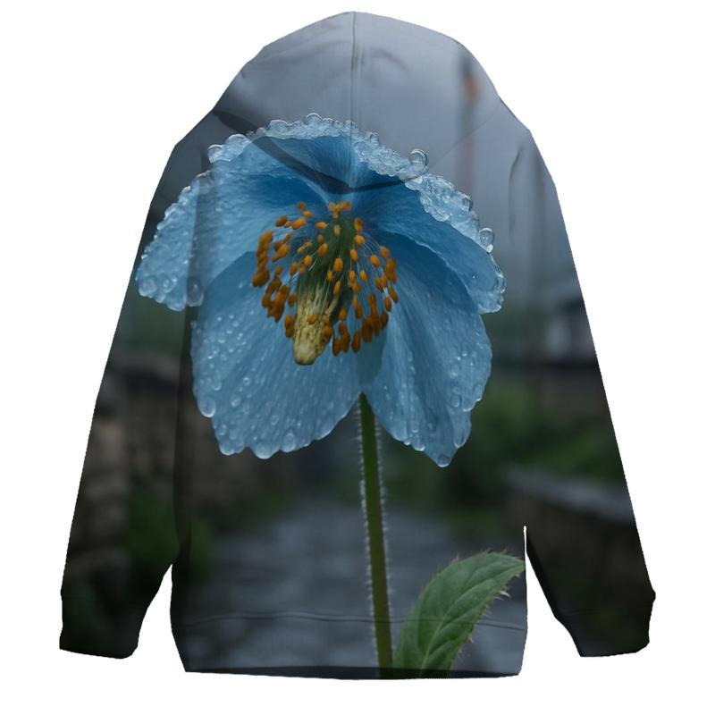 Blue Poppy In A Himalayan Monastery Garden After Rain hoodie designs