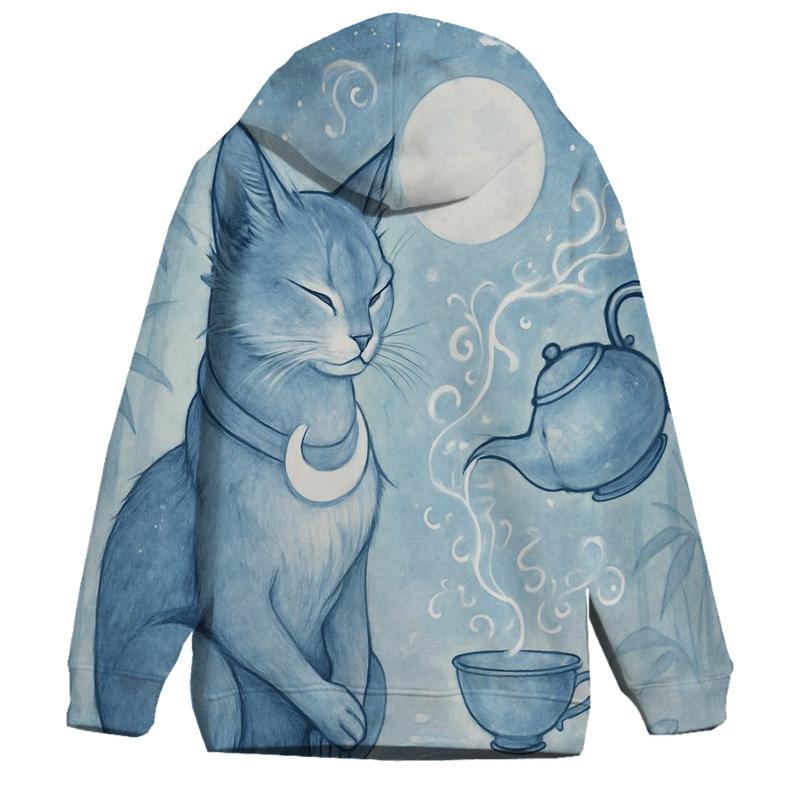 Lunar Tea Ceremony Guardian Cat graphic hoodies