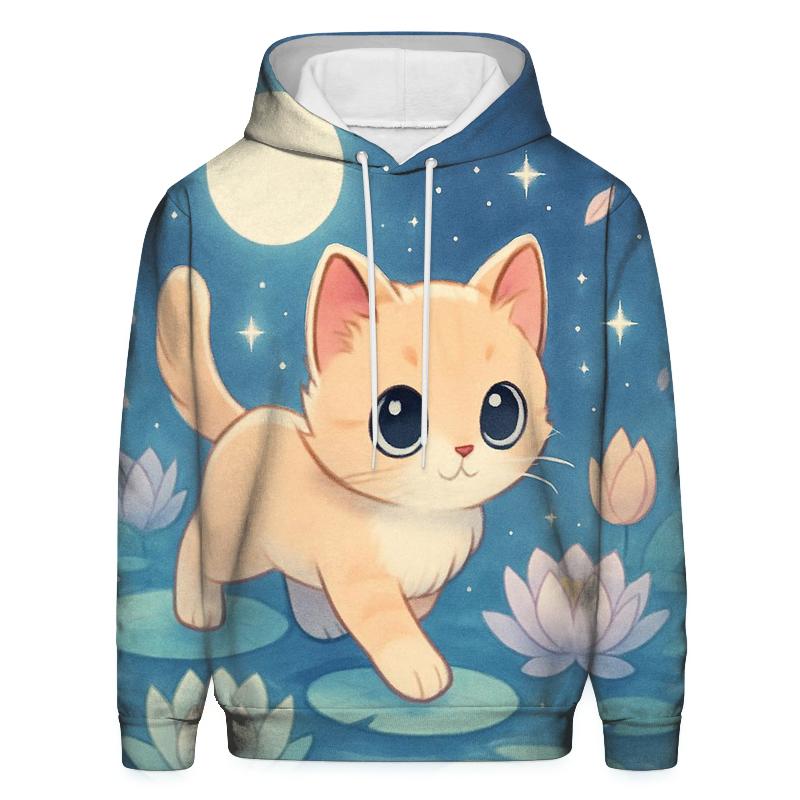 Moonlit Purrcelain Garden premium hoodies