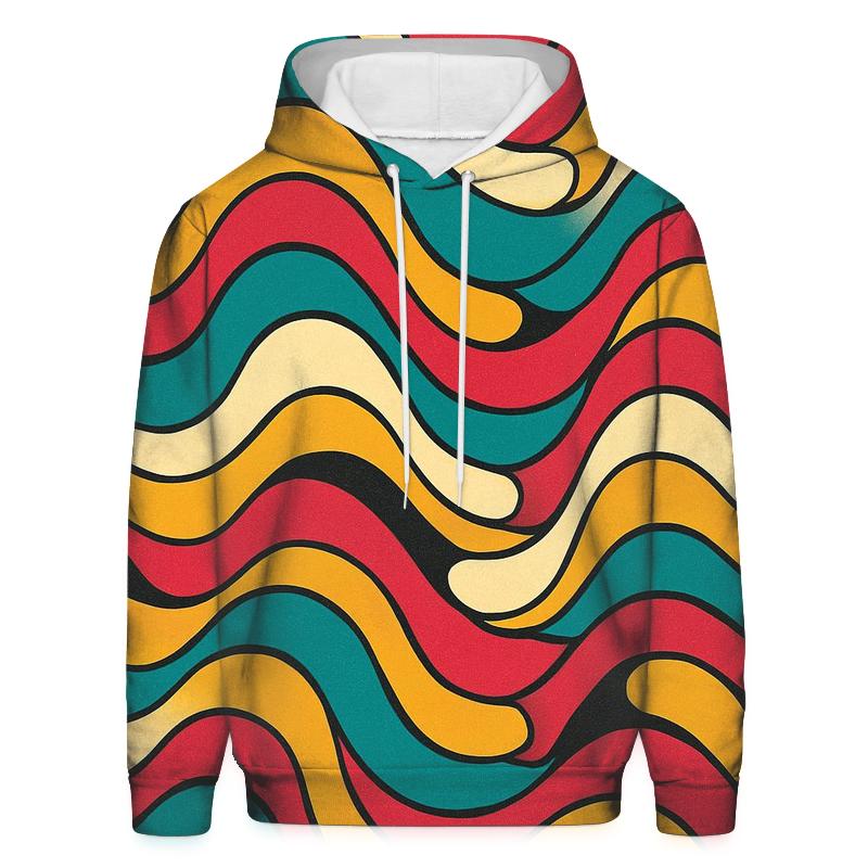 Groovy Lava Lamp Wave Bands graphic hoodies