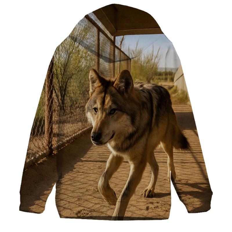 Mexican Gray Wolf At A Desert Wildlife Crossing hoodie designs