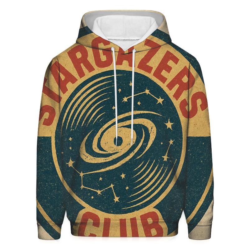 Distressed Vinyl Astronomy Club Badge lightweight hoodies