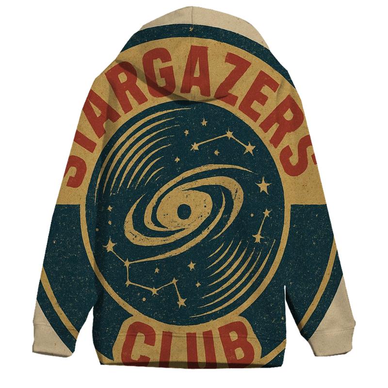 Distressed Vinyl Astronomy Club Badge lightweight hoodies
