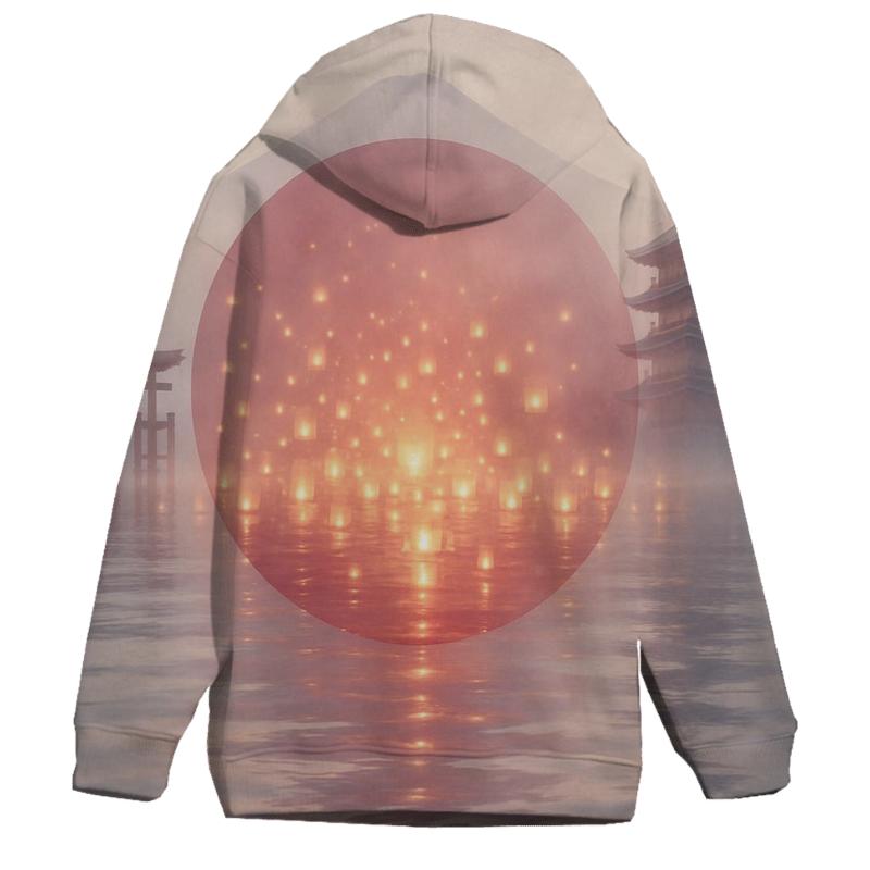 Rising Sun Over Water Lanterns Japan hoodie trends