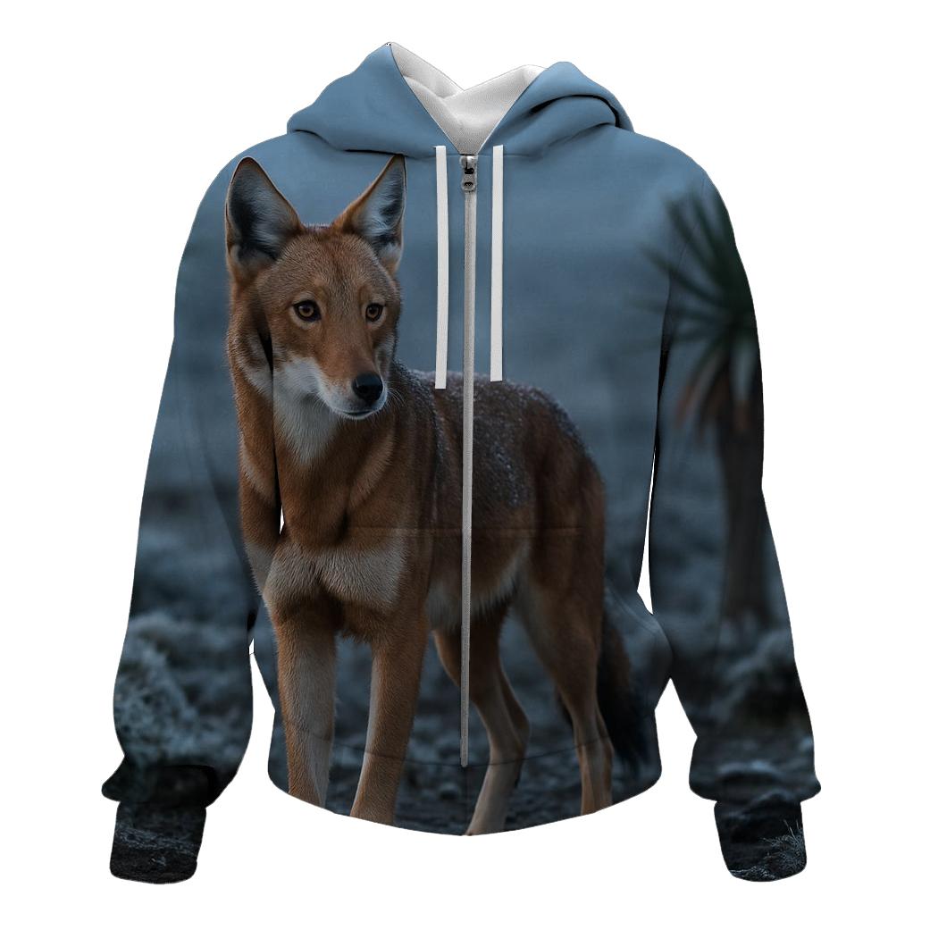Ethiopian Wolf Among Giant Lobelias hoodie designs