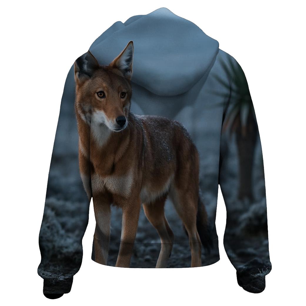 Ethiopian Wolf Among Giant Lobelias hoodie designs