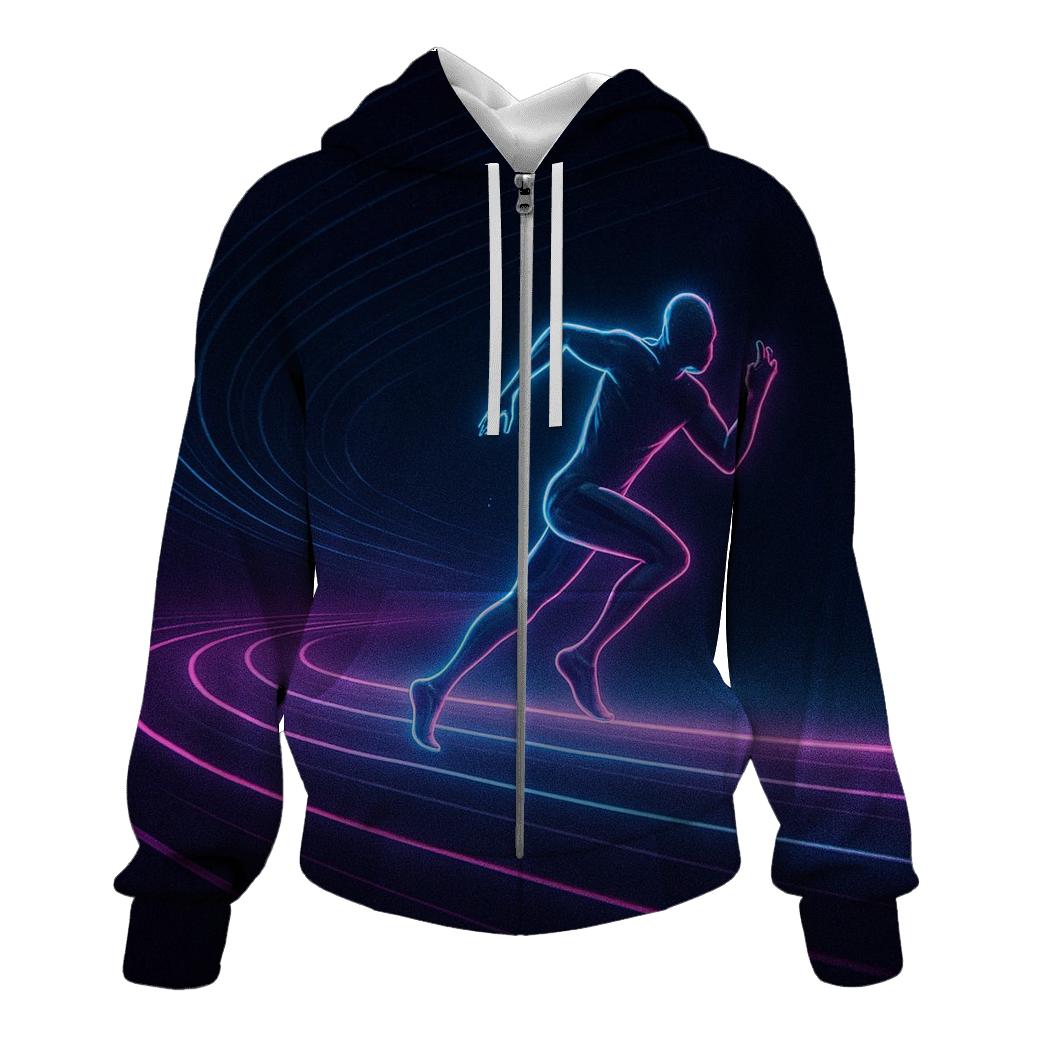 Neon Sprint Velocity Track embroidered hoodies