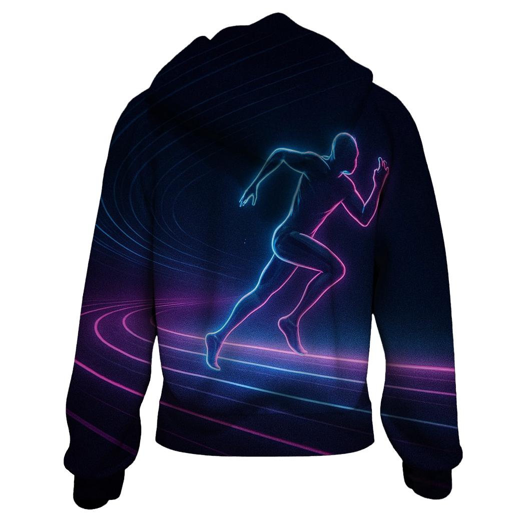 Neon Sprint Velocity Track embroidered hoodies