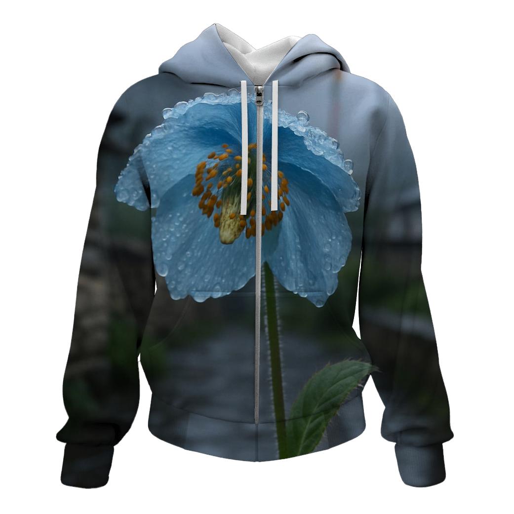 Blue Poppy In A Himalayan Monastery Garden After Rain pullover hoodies