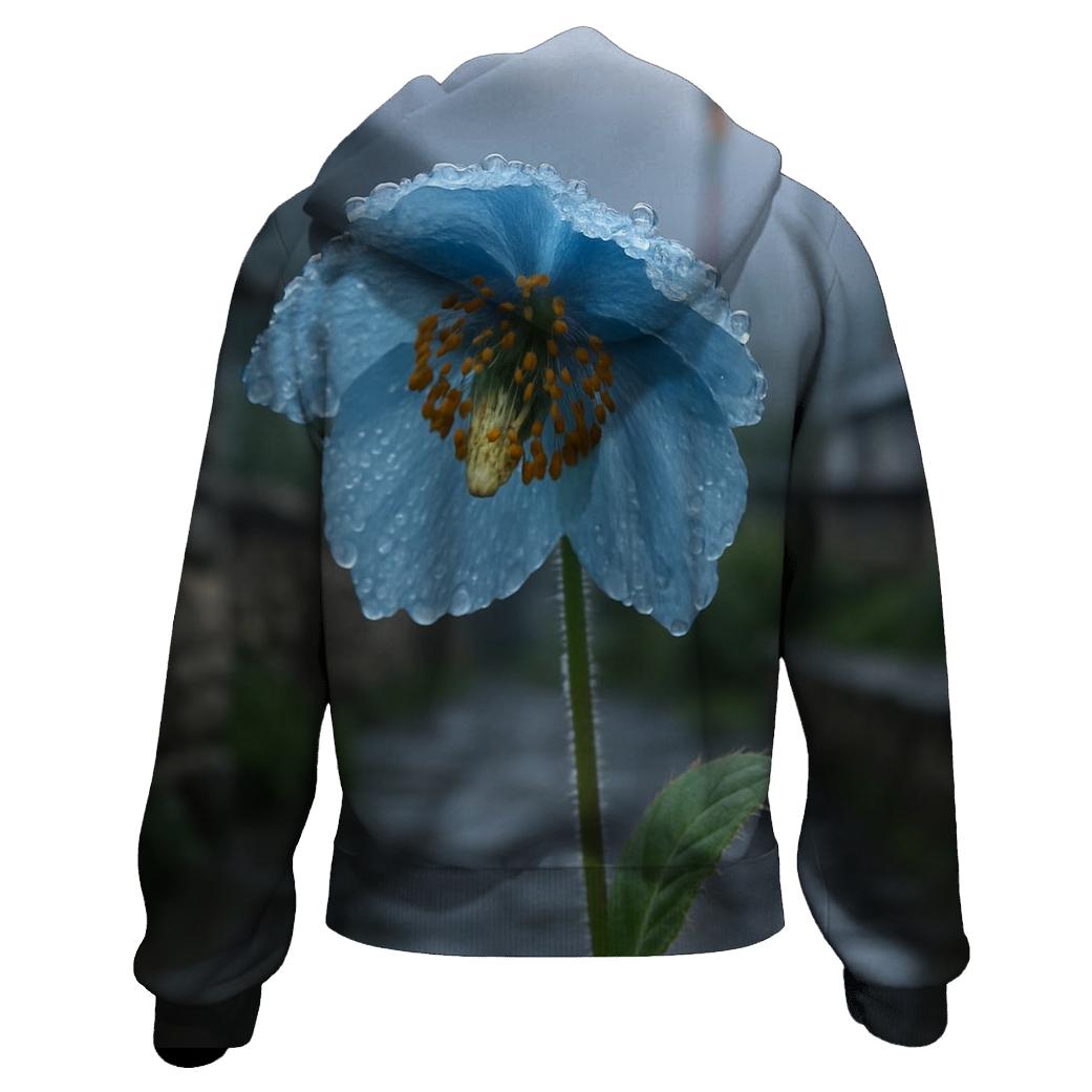 Blue Poppy In A Himalayan Monastery Garden After Rain pullover hoodies