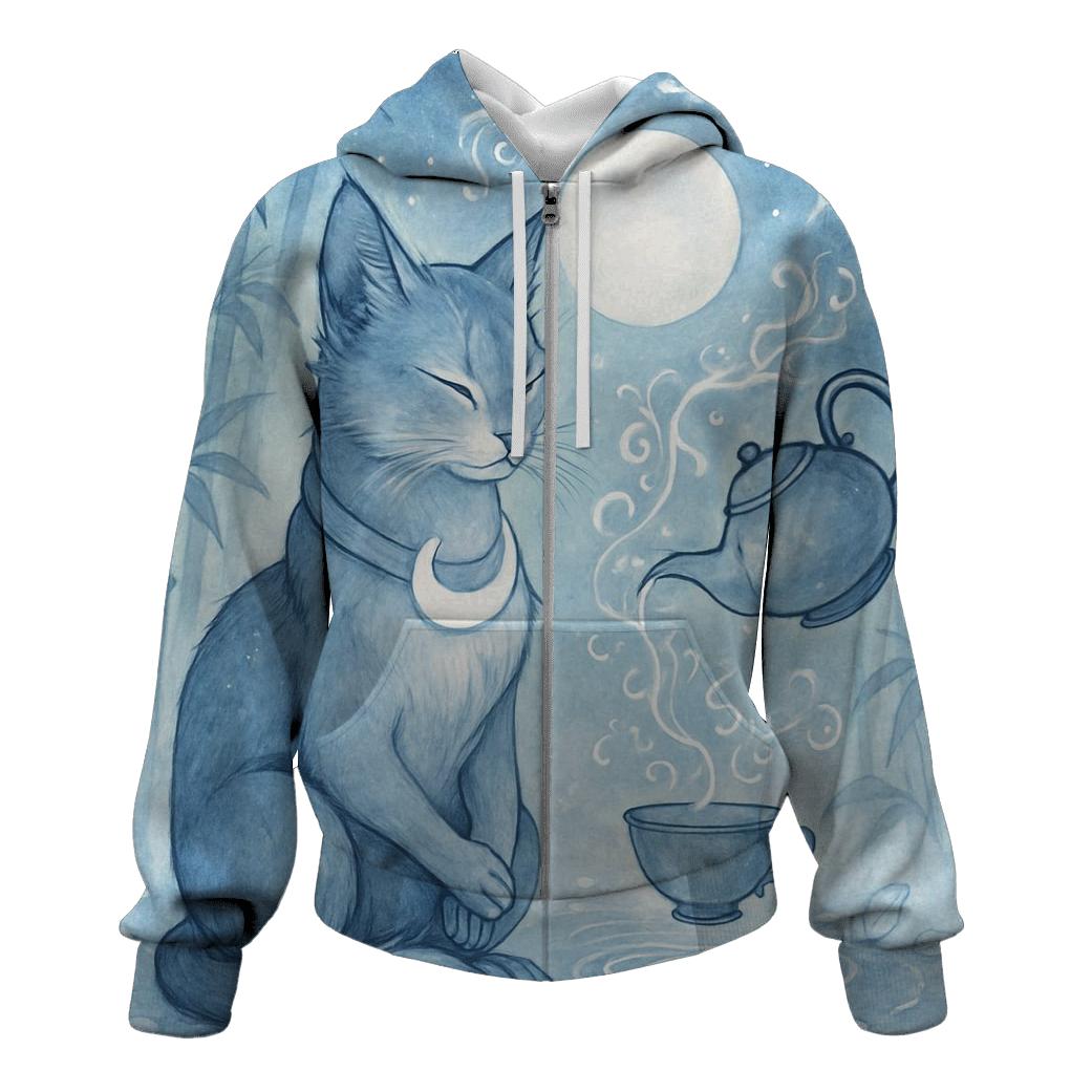 Lunar Tea Ceremony Guardian Cat lightweight hoodies