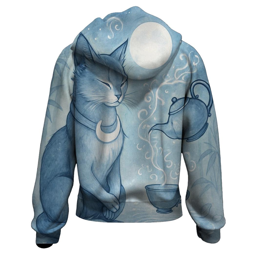 Lunar Tea Ceremony Guardian Cat lightweight hoodies