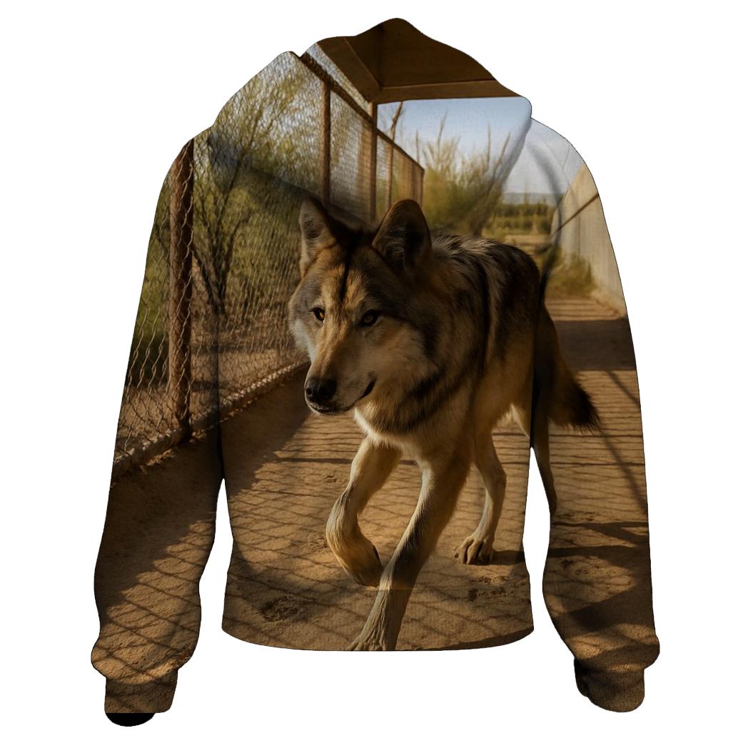 Mexican Gray Wolf At A Desert Wildlife Crossing custom hoodies