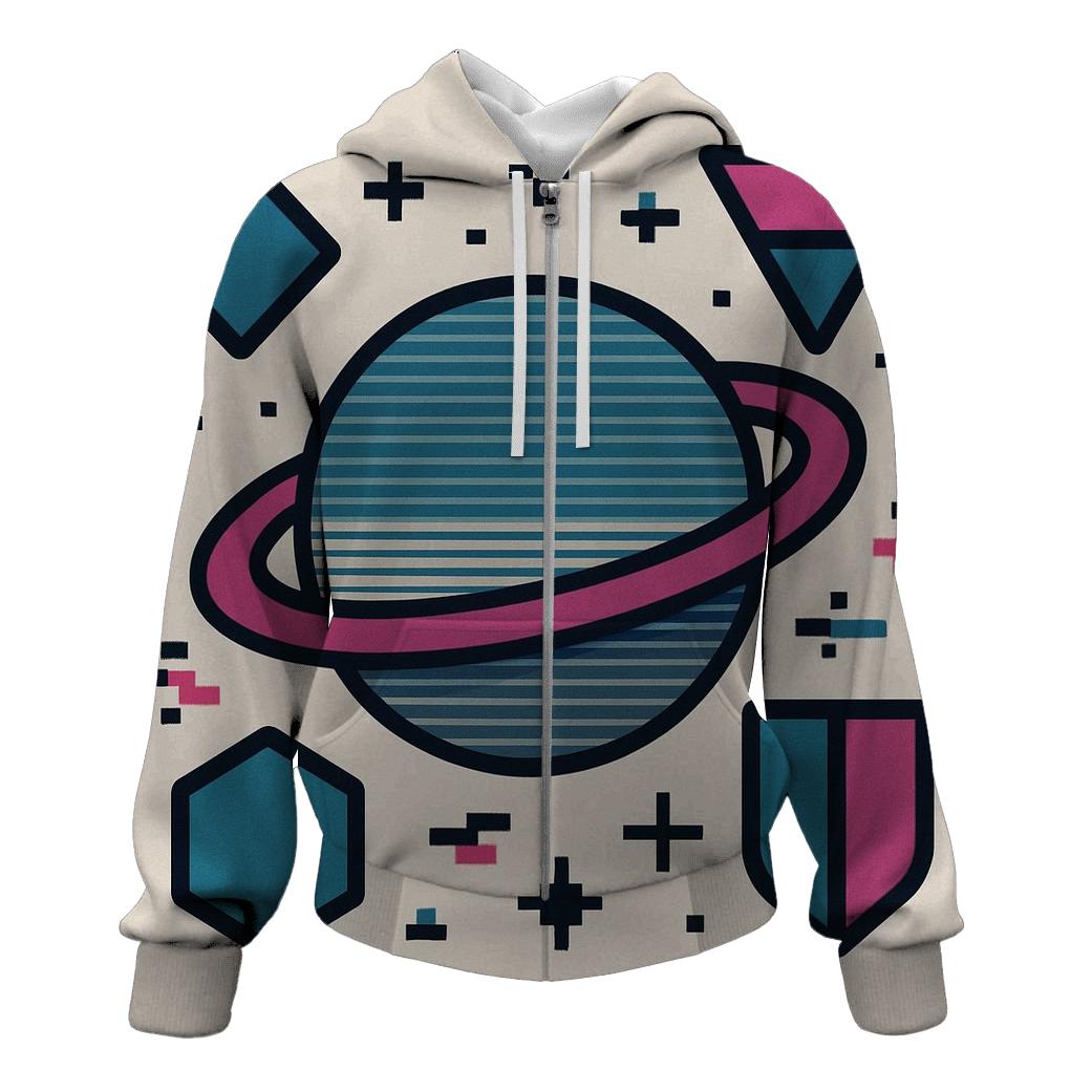 VHS Planetary Scanlines hoodie styles