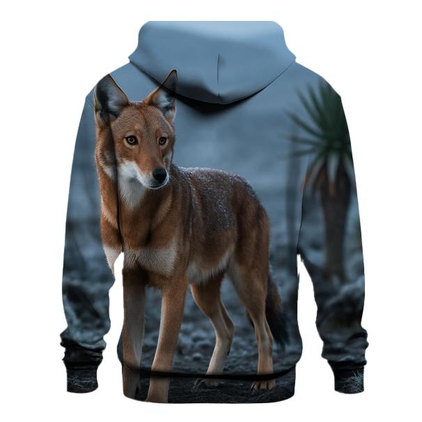 Ethiopian Wolf Among Giant Lobelias zip-up hoodies