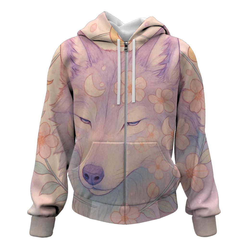 Lunar Orchard Dreamwalker Wolf embroidered hoodies