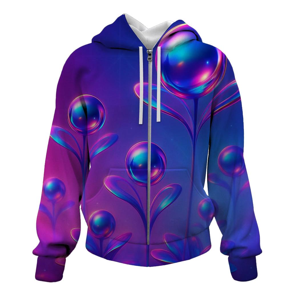 Chrome Aurora Orb Garden hoodie trends