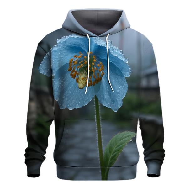 Blue Poppy In A Himalayan Monastery Garden After Rain graphic hoodies