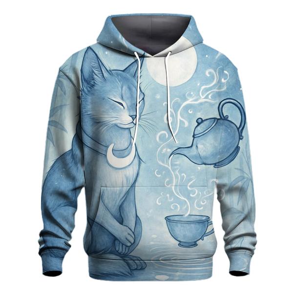 Lunar Tea Ceremony Guardian Cat zip-up hoodies