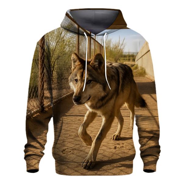 Mexican Gray Wolf At A Desert Wildlife Crossing custom hoodies