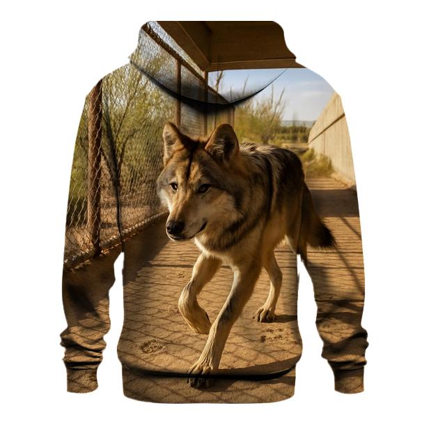Mexican Gray Wolf At A Desert Wildlife Crossing custom hoodies