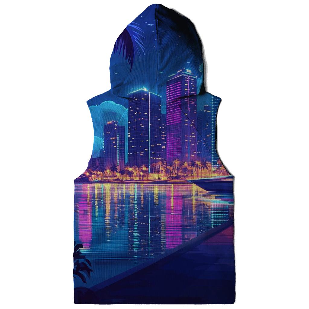 Neon Skyline At Marina Bay Waterfront heavyweight hoodies