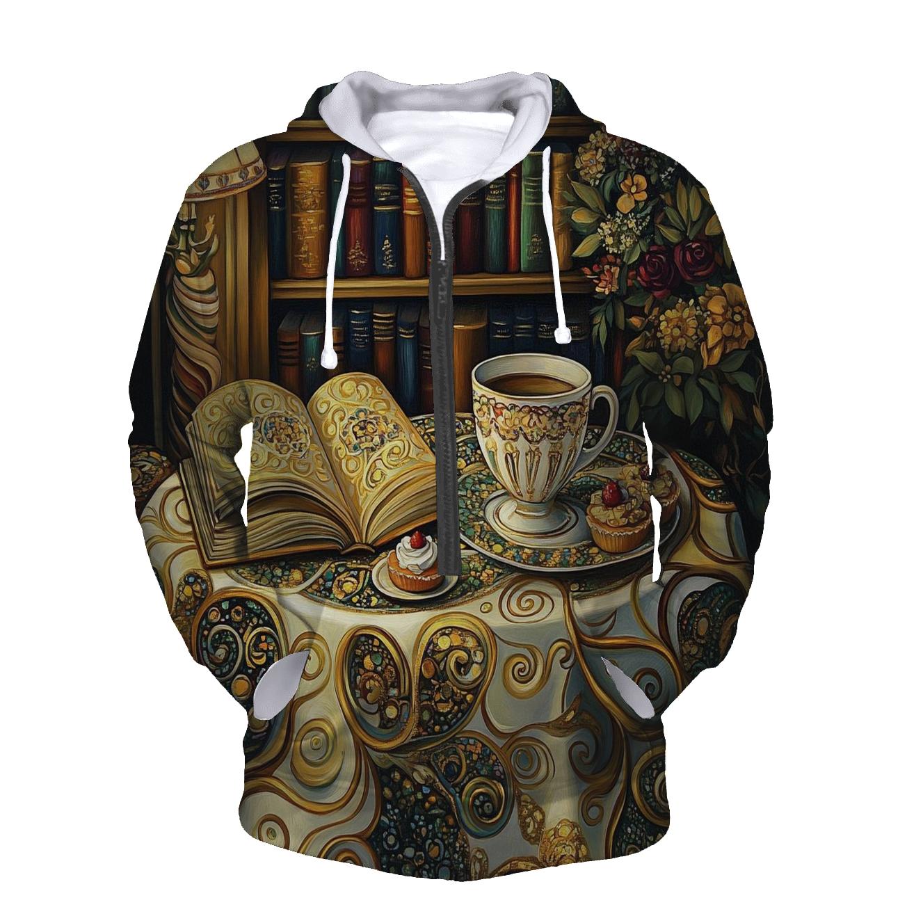 Gustav Klimt Inspired Library Cafe Still Life custom hoodies