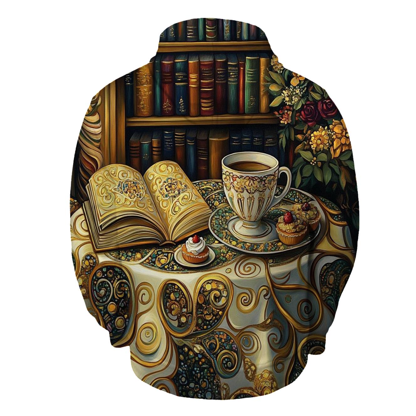 Gustav Klimt Inspired Library Cafe Still Life custom hoodies