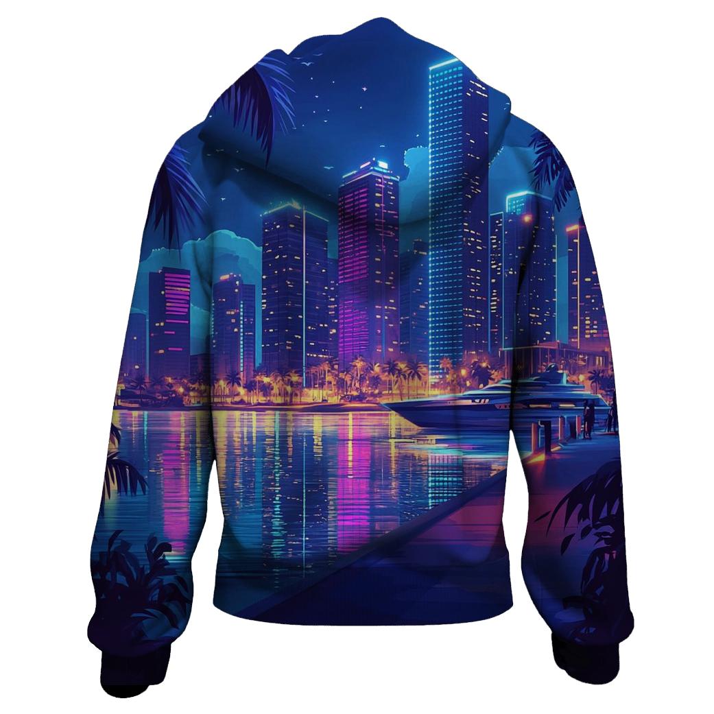 Neon Skyline At Marina Bay Waterfront hoodie trends
