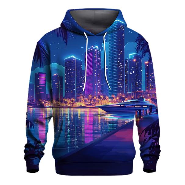 Neon Skyline At Marina Bay Waterfront hoodies fashion