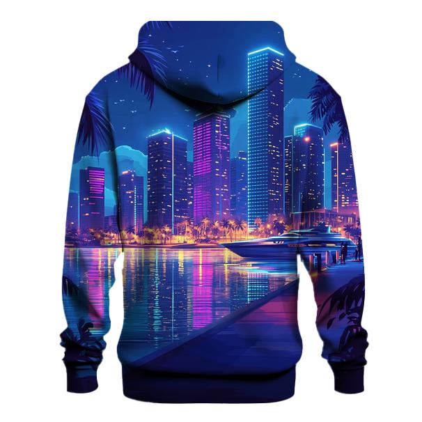 Neon Skyline At Marina Bay Waterfront hoodies fashion