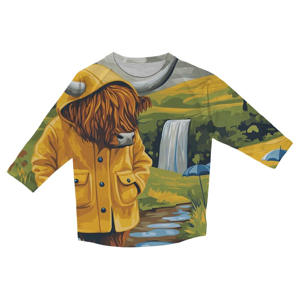 Highland Cow Raincoat Walk Through The Glen fashion 3/4 sleeve shirts