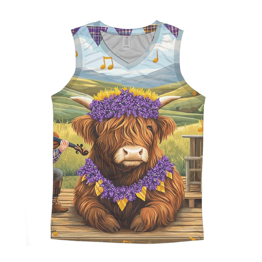 Heather Crowned Highland Cow Garden Concert custom tank tops