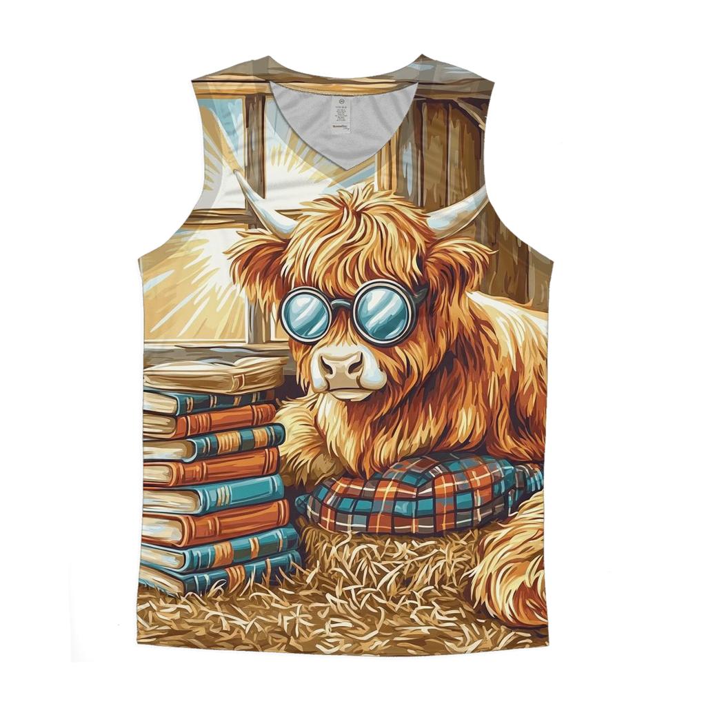Highland Cow Library Nook In The Barn casual summer tank tops