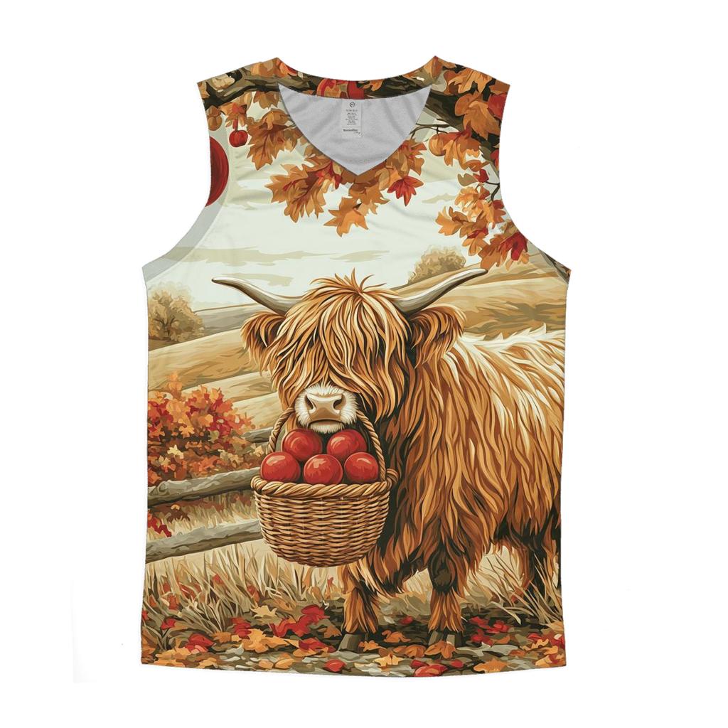 Highland Cow Orchard Keeper In Autumn designer workout tanks