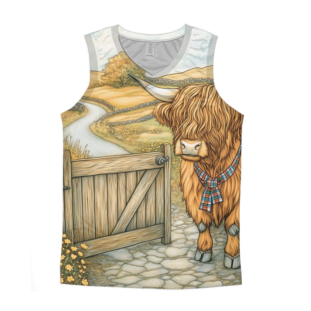 Highland Cow Meadow Gatekeeper designer workout tanks