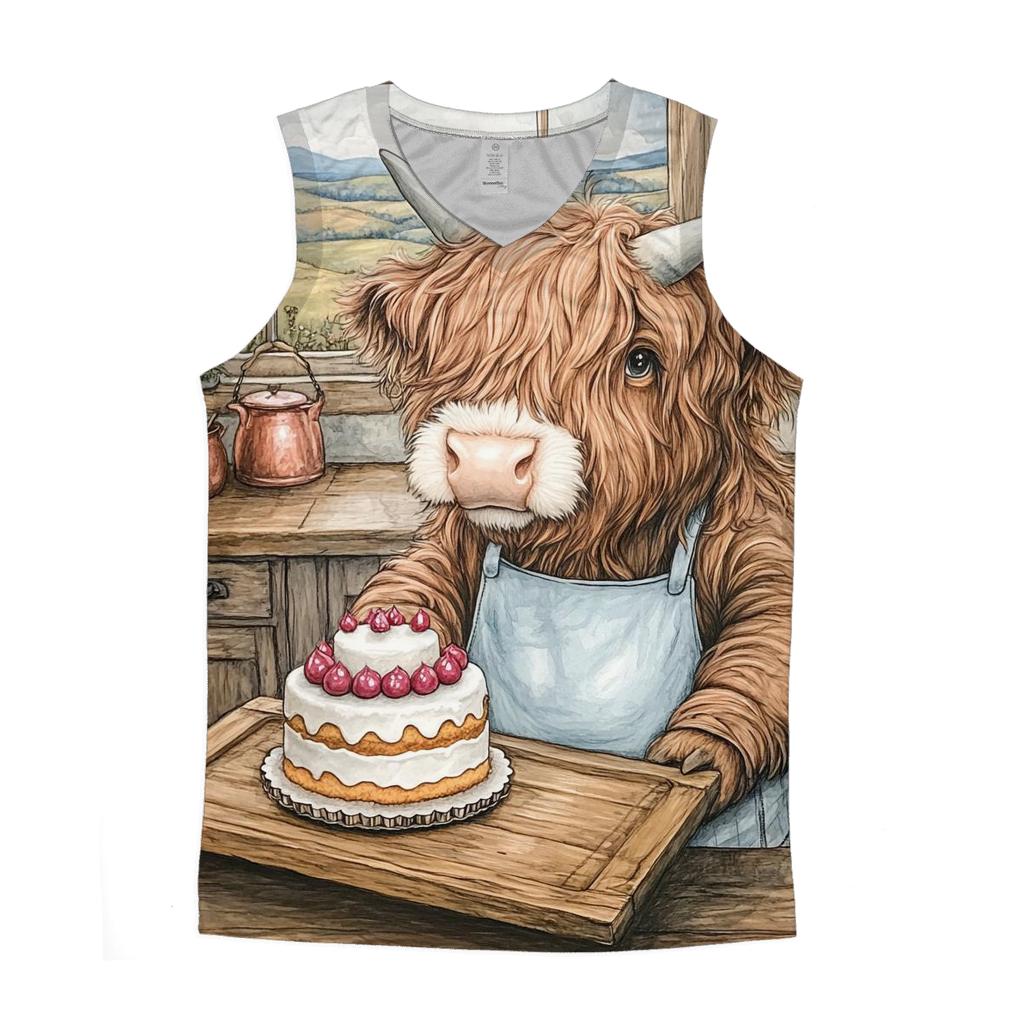 Highland Cow Birthday Cake Baker designer workout tanks