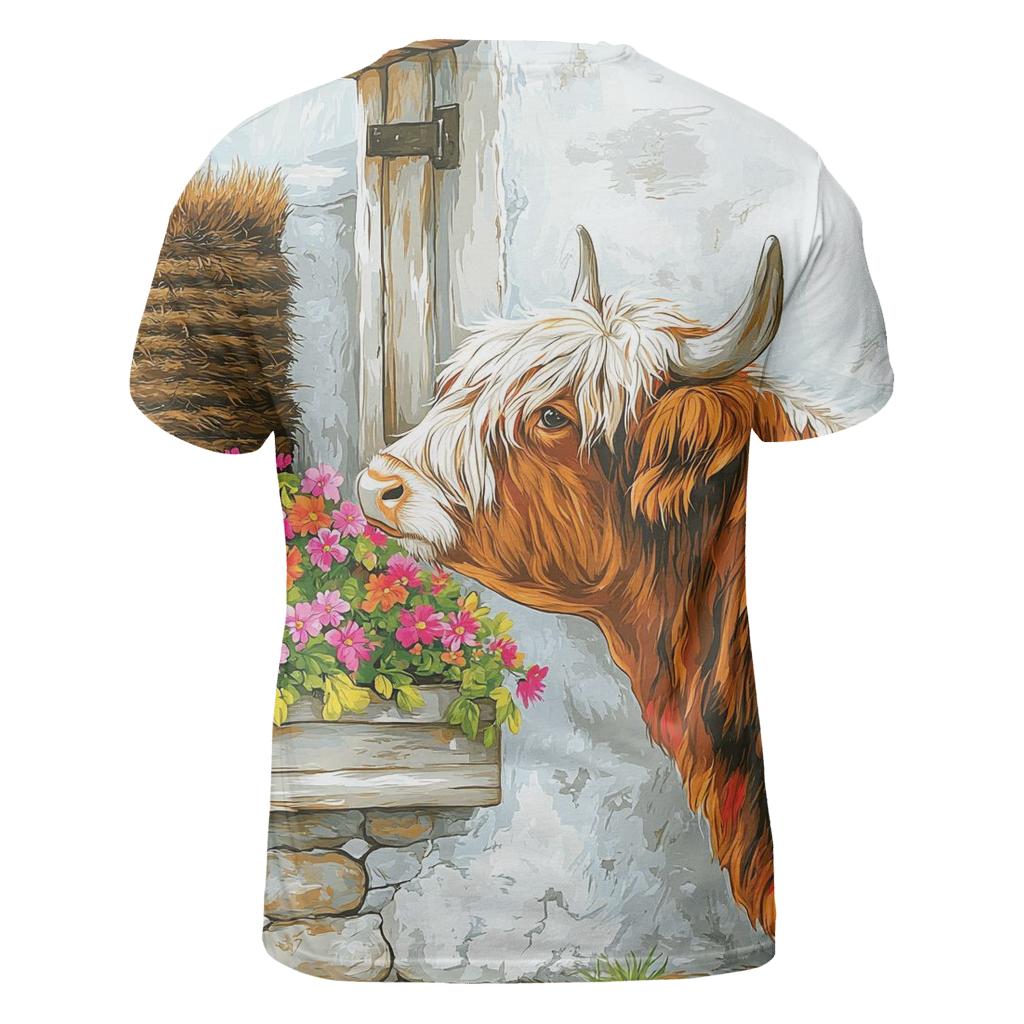 Crofthouse Window Box With Highland Cow custom all-over print shirts