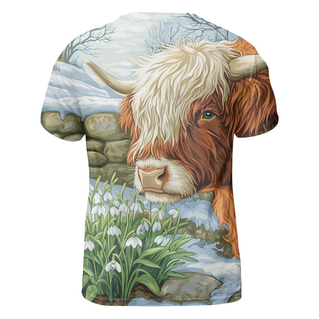 Highland Cow Snowdrop First Spring custom all-over print shirts