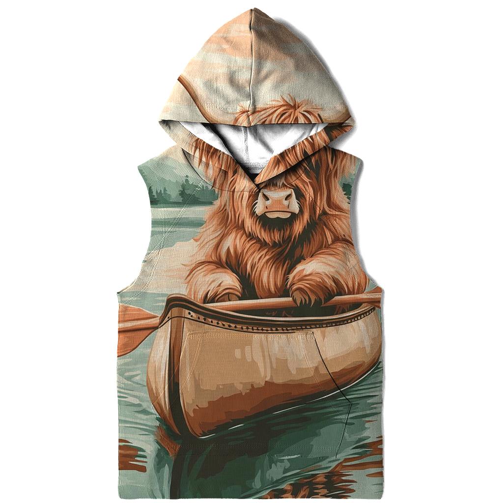 Highland Cow Canoe Guide On A Calm Loch hoodie trends