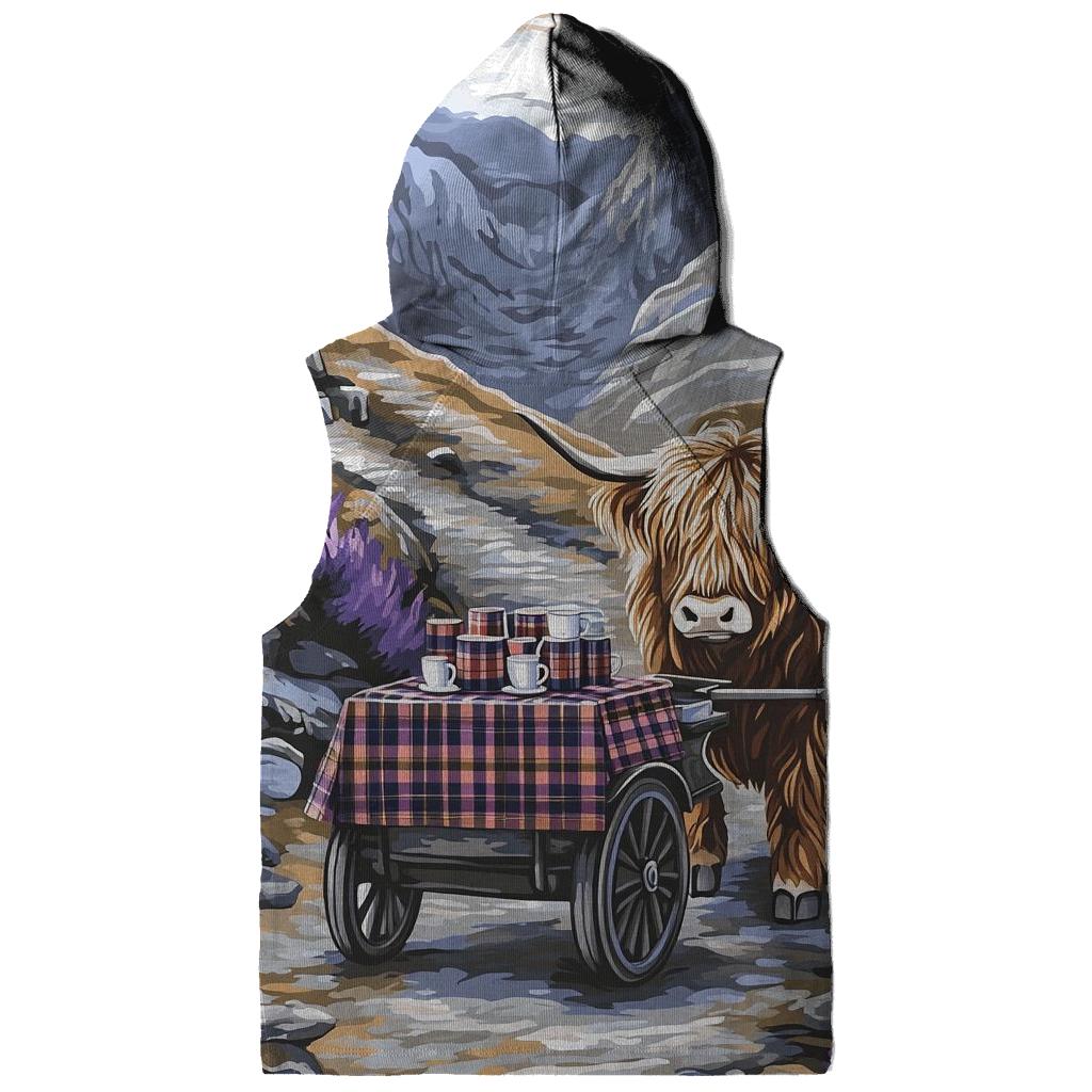 Highland Cow Mountain Pass Tea Cart premium hoodies