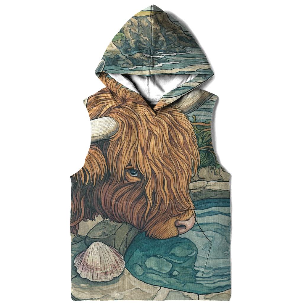 Highland Cow Seaside Rock Pool Watcher hoodie trends