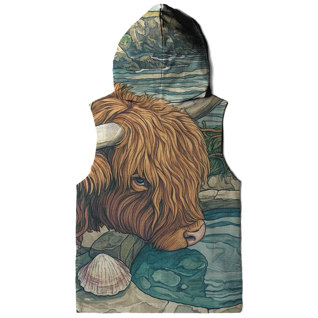 Highland Cow Seaside Rock Pool Watcher hoodie trends
