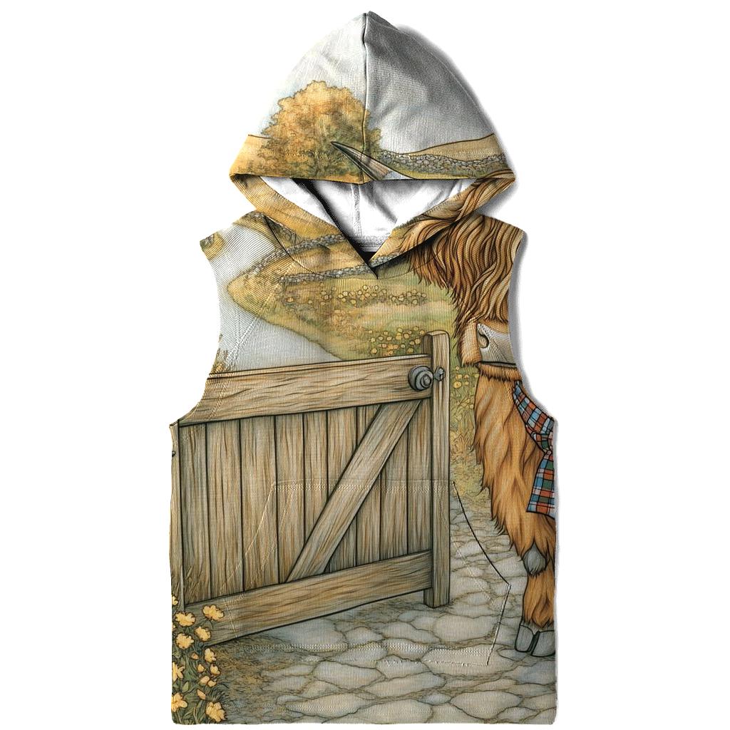 Highland Cow Meadow Gatekeeper embroidered hoodies