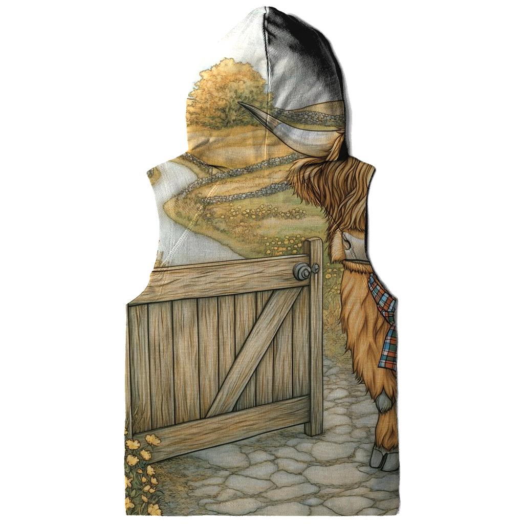 Highland Cow Meadow Gatekeeper embroidered hoodies