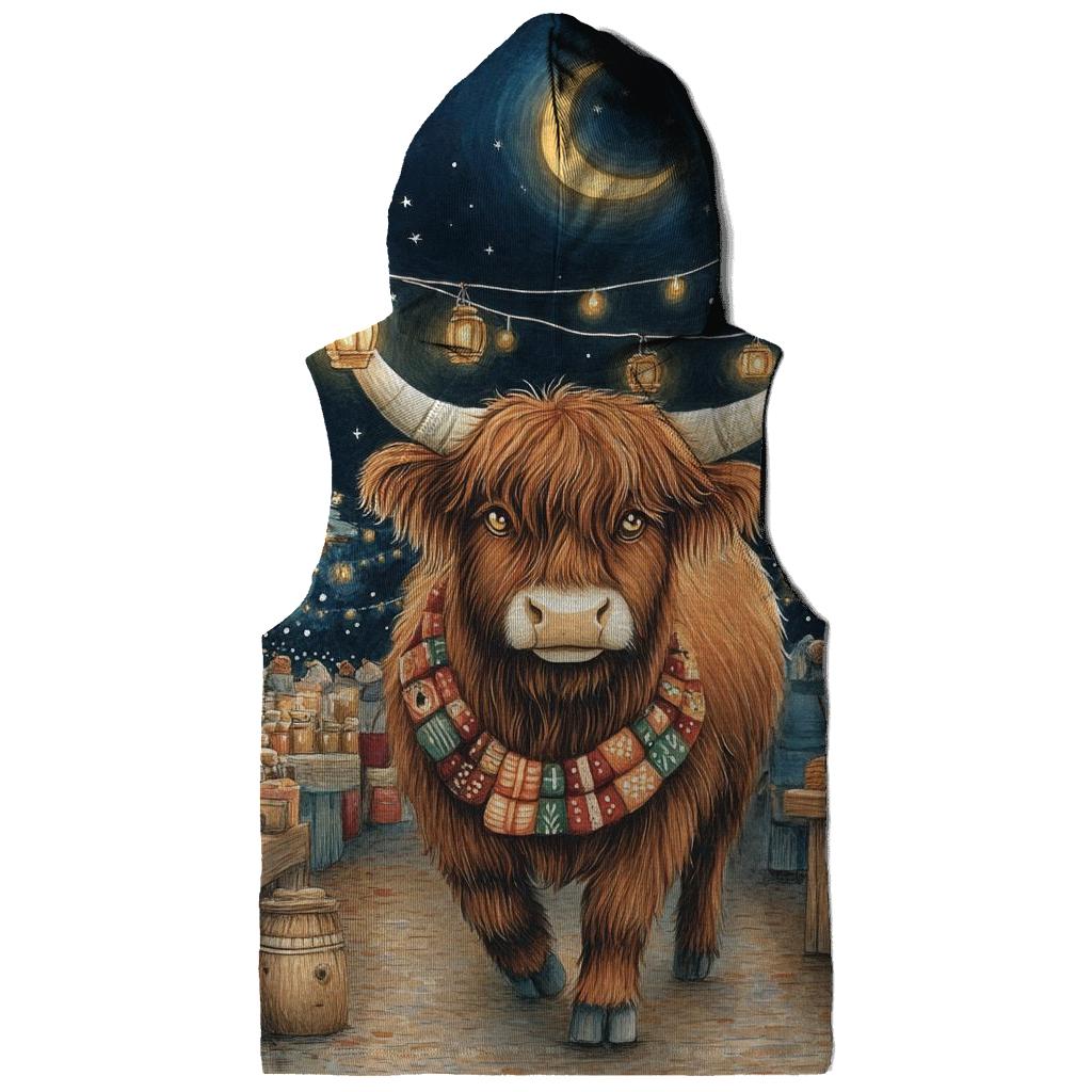 Highland Cow Night Market Lanterns premium hoodies