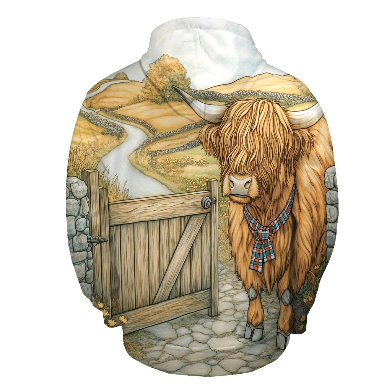 Highland Cow Meadow Gatekeeper hoodie styles