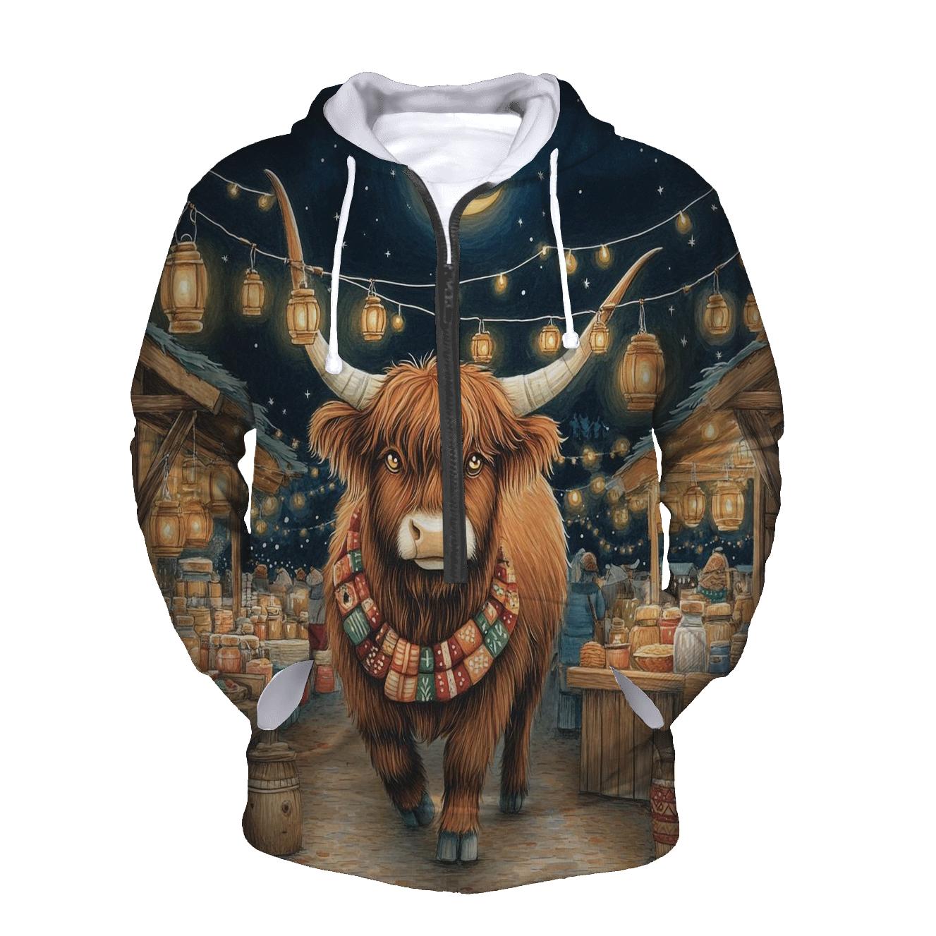 Highland Cow Night Market Lanterns hoodies fashion