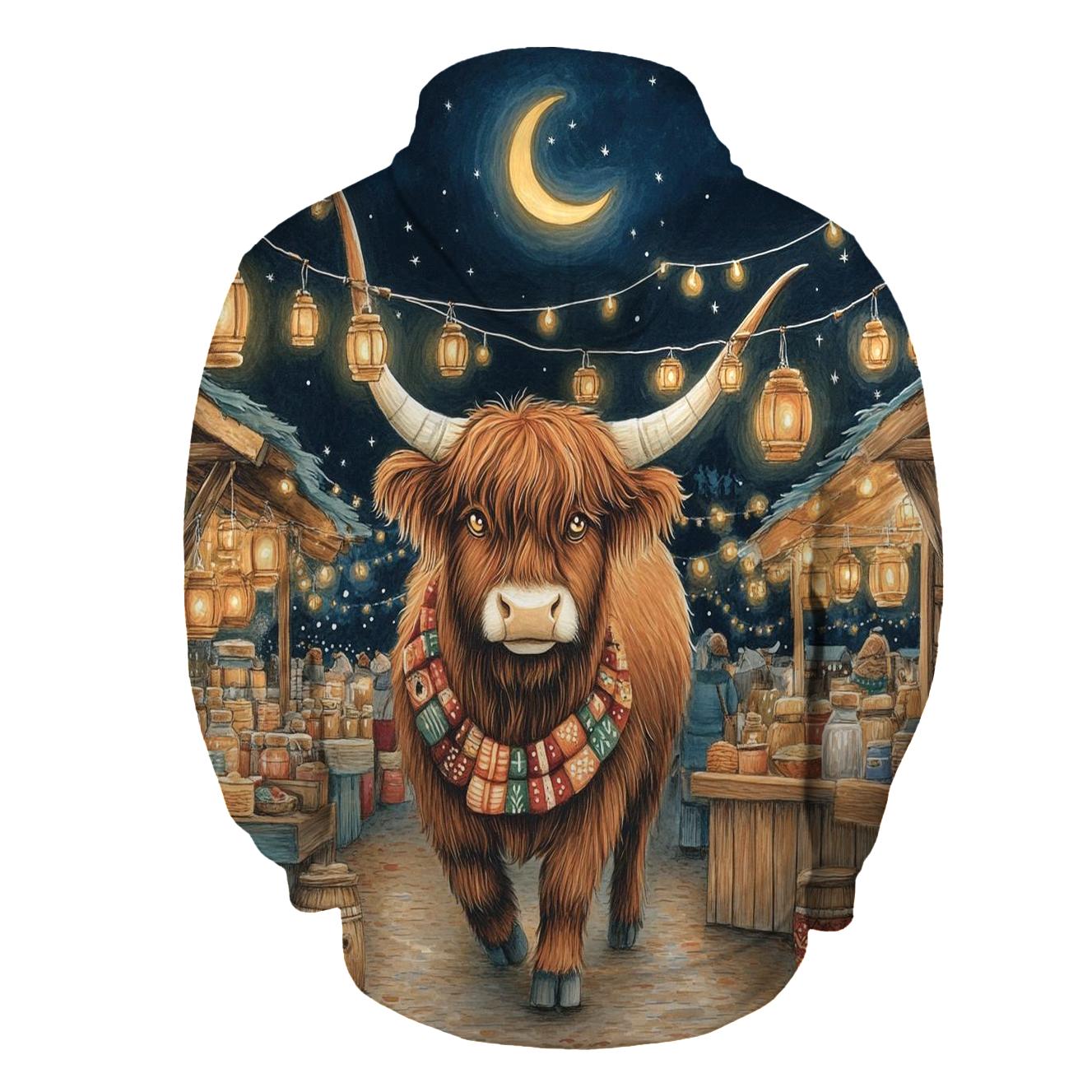 Highland Cow Night Market Lanterns hoodies fashion